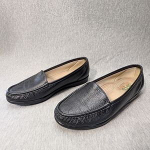 SAS Tripad Comfort Shoes Women's 9.5 Black Leather Simplify Slip On Loafers